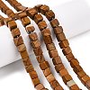 Natural Wood Lace Stone Wooden Jasper Beads Strands G-T139-6x6-03B-1