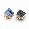 Natural Druzy Quartz Links connectors G-P396-11G-3