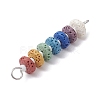 Chakra Natural Lava Rock Dyed Beaded Connector Charms PALLOY-JF02546-03-3