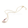 Alloy Rhinestone Hamsa Hand Pendant Necklaces NJEW-JN03406-3