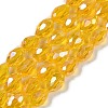 Transparent Electroplate Glass Beads Strands EGLA-N013-T4mm-B04-1