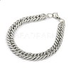 Tarnish Resistant Fashionable 304 Stainless Steel Cuban Link Chain Bracelets LS-STAS-A028-B064P-1