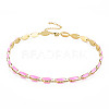 Brass Micro Pave Cubic Zirconia Link Tennis Necklaces for Women NJEW-T013-01G-07-1