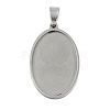 Non-Tarnish 201 Stainless Steel Pendant Cabochon Settings X-STAS-L279-012P-01-1