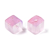Frosted Glass Beads with Golden Glitter Powder LS-DGLA-NH001-8mm-01J-2