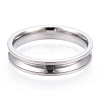 201 Stainless Steel Grooved Finger Ring Settings STAS-WH0039-11D-P-1