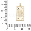Brass Micro Pave Clear Cubic Zirconia Pendants CU-CBAFF5B-15G-3