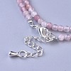 Natural Rose Quartz Beaded Necklaces NJEW-K114-B-A01-2