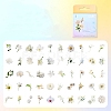 50Pcs 50 Styles Flower PET Sticker PW-WG35408-01-1