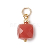 Natural Carnelian Faceted Cube Charms PALLOY-JF04975-3