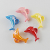 Opaque AB Color Acrylic Dolphin Charms SACR-R697-M5-1