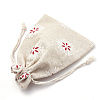 Polycotton(Polyester Cotton) Packing Pouches Drawstring Bags X-ABAG-S003-02A-3