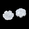 Transparent Spray Paint Glass Bead Caps GLAA-H035-04A-2