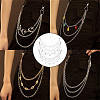 4Pcs 4 Styles Brass & 304 Stainless Steel Double Layer Chains for Jeans Pants with Alloy Star Charms AJEW-GO00009-5