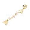 Brass Pave Cubic Zirconia Clear Cubic Zirconia & Natural Rose Quartz & Enamel European Dangle Charms GG-CBA3401-01G-B07-2