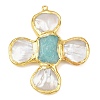 Natural Amazonite & Shell Pearl Big Pendants KK-H516-24G-03-1