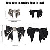 CHGCRAFT 4Pcs 2 Style Resin Rhinestone Bowknot Ornament Accessories FIND-CA0008-92-2