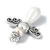 Shell Pearl Pendants with Tibetan Style Alloy Wings PALLOY-TA00102-3