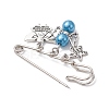 12Pcs 12 Colors Angel & Star Charms Safety Pin Brooch JEWB-BR00156-5