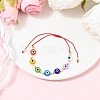 Adjustable Handmade Evil Eye Lampwork Beads Braided Bead Bracelets for Men Women BJEW-JB12485-02-1