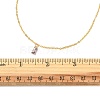 Glass Rectangle Pendant Necklace with Golden Brass Cable Chains Necklace for Women NJEW-FZ00011-3