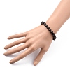Unisex Natural Wood Beaded Stretch Bracelets BJEW-JB05463-02-4