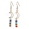 2 Pairs 2 Style Moon & Star 304 Stainless Steel Dangle Earrings Set EJEW-JE05673-3