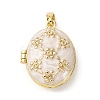 Brass Enamel Locket Pendants KK-F912-05A-G-2