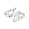 Brass Micro Pave Clear Cubic Zirconia Charms KK-L208-09P-B-3