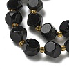 Natural Black Onyx(Dyed & Heated) Beads Strands G-K387-A03-02-3
