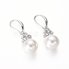 Shell Pearl Dangle Earrings EJEW-G263-13-2