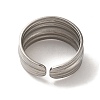 Non-Tarnish 304 Stainless Steel Open Cuff Ring RJEW-C068-03B-P-3