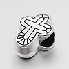Alloy Cross Large Hole European Beads X-MPDL-M040-02AS-2