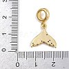 Brass Micro Pave Clear Cubic Zirconia European Dangle Charms KK-N271-46G-03-3