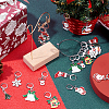 Christmas Theme Alloy Enamel Bell/Santa Claus/Snowflake Pendant Locking Stitch Markers HJEW-SC0001-43-4
