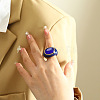 Oval 304 Stainless Steel with Cat Eye Finger Rings FS-WGC5475-18-1