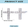 2 Pairs Brass Micro Pave Clear Cubic Zirconia Stud Earrings for Women EJEW-LP0001-57P-2