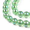 Electroplate Transparent Glass Beads Strands GLAA-T032-T4mm-AB15-6