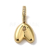 Brass Micro Pave Cubic Zirconia Pendants KK-K345-13A-G-1