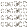 24Pcs 6 Styles 201 Stainless Steel Grooved Finger Ring Settings STAS-ME0003-12P-1