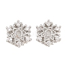 Christmas Brass Clear Cubic Zirconia Beads KK-B186-12P-1