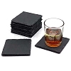 Natural Black Stone Cup Mat AJEW-G036-04-5