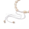 Natural Cowrie Shell & Synthetic Turquoise Braided Beaded Necklace for Women NJEW-JN04253-01-4