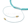 Adjustable Natural Amazonite & Seed Braided Bead Bracelets BJEW-JB10181-06-4