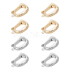 8Pcs 2 Colors Rack Plating Brass Micro Pave Clear Cubic Zirconia Fold Over Clasps FIND-PH0020-88-1