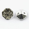 2-Hole Taiwan Acrylic Rhinestone Octagon Buttons X-BUTT-F016-25mm-19-2