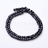 Faceted Black Glass Cube Bead Strands X-GLAA-R041-6x6mm-20-2