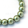 Baking Paint Pearlized Glass Pearl Round Bead Strands X-HY-Q003-4mm-49-2
