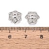 Brass Micro Pave Clear Cubic Zirconia Bead Caps KK-Q071-13P-02-3