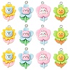 40Pcs 4 Styles Opaque Resin Pendants RESI-CJ0002-85-1